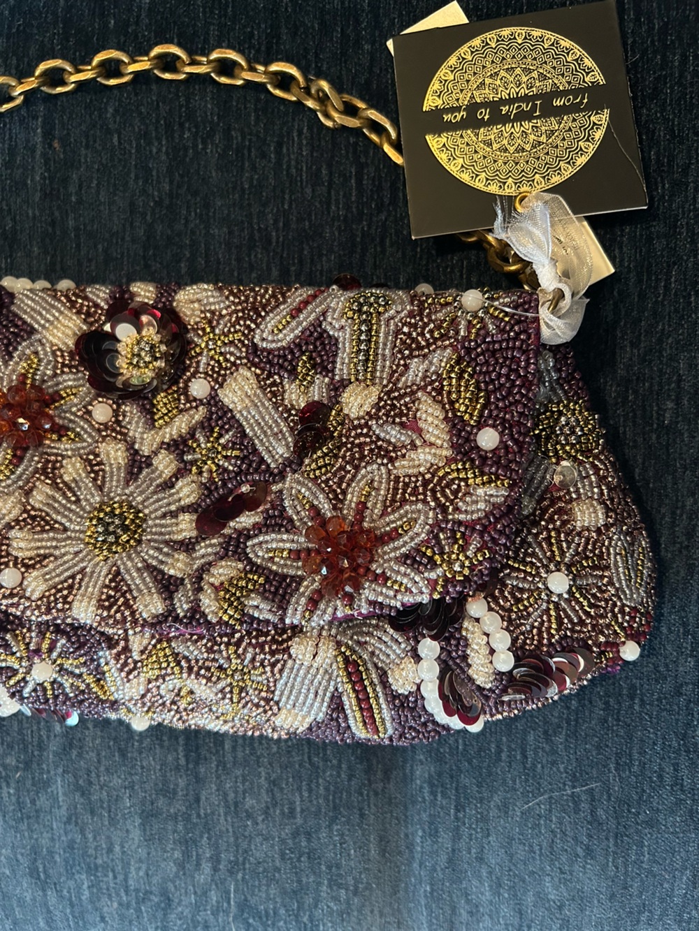 NWT Beaded Floral Bag - Picture 3 of 5